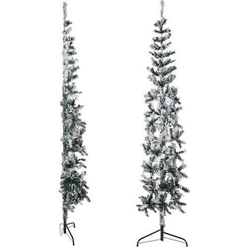  Tanka umjetna polovica božićnog drvca sa snijegom 210 cm Slike