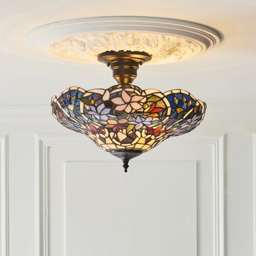 Endon 111915 - Povr&amp;scaron;inski montiran Tiffany luster SULLIVAN, 3x E27/10W/230V, prečnik 40 cm Slike