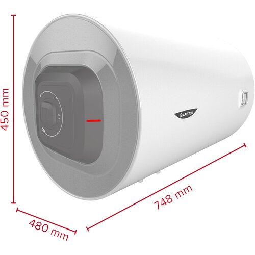 Ariston grelnik vode PRO1 r 80H 2K (80 l, 2 kw, zunanja regulacija, horizontalna montaža, 45 x 74,8 x 48 cm) Slike