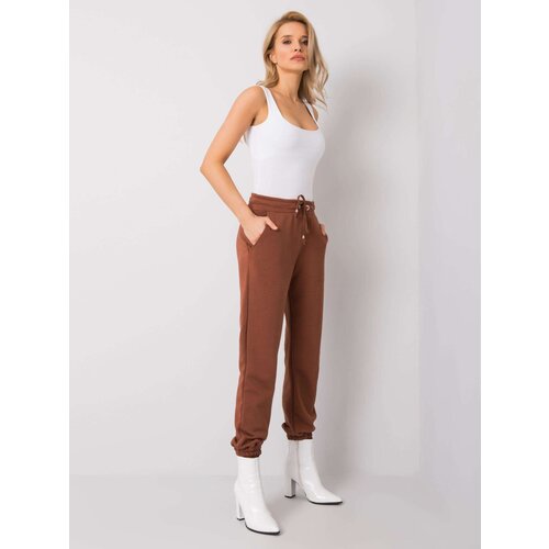 RUE PARIS Sweatpants-RV-DR-6120.03P-dark brown Slike