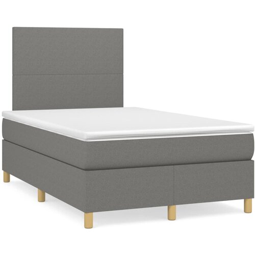 vidaXL Box spring postelja z vzmetnico LED temno siva 120x190 cm blago Cene