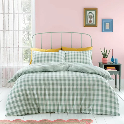 Catherine Lansfield Zelena posteljnina za zakonsko posteljo 200x200 cm –
