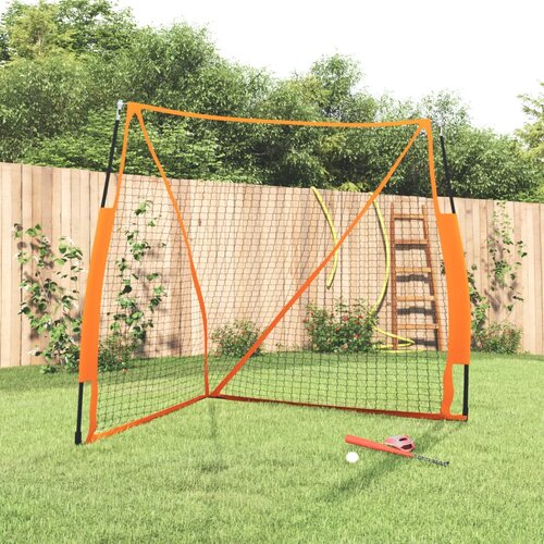 vidaXL Prenosna baseball mreža oranžna in črna 183x182x183 cm Cene