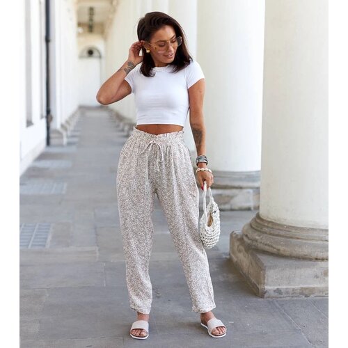 UR/CEO Beige floral wide pants Ippocrate Cijene
