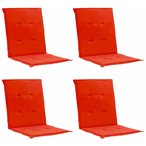 Jastuci za vrtne stolice 4 kom crveni 100x50x3 cm od tkanine