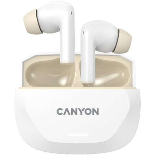 Canyon headset HEXAGON 7 TWS ANC+ENC Wireless Charge White Beige ( CNS-TWS7WB ) Cene