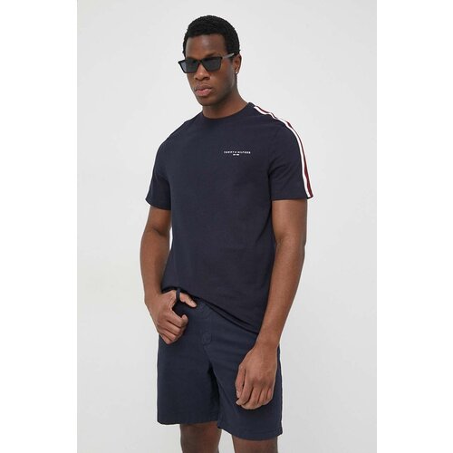 Tommy Hilfiger Bombažna kratka majica mornarsko modra barva Slike