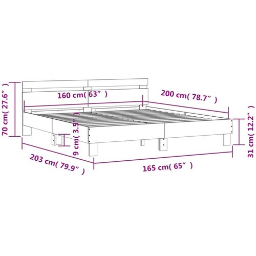 vidaXL Okvir kreveta s uzglavljem bijeli 160x200 cm konstruirano drvo Cijene