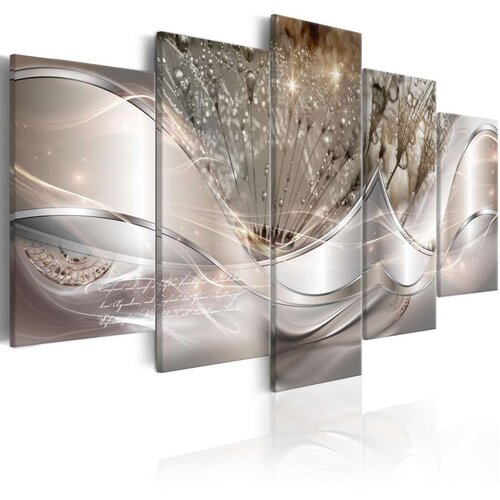  Slika - Sparkling Dandelions (5 Parts) Beige Wide 100x50 Cene