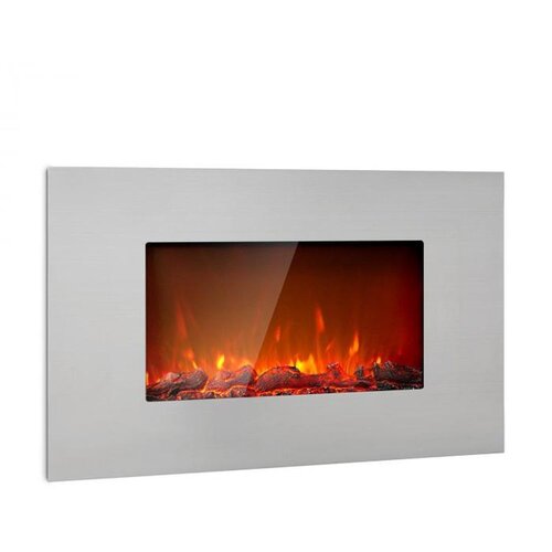 Klarstein lausanne luxe, električni kamin, 2000 w, 2 nastavitvi temperature, 90 cm, nerjaveče jeklo Cene