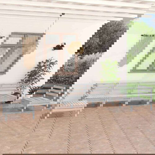  Vrtna sedežna garnitura 6-delna bela trdna borovina, (20676845) Slike