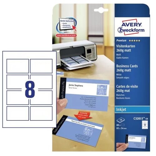 Avery Zweckform Vizitke 85 x 54 mm, 260 g/m Slike