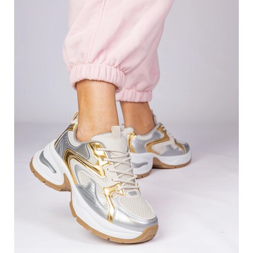 Gemre Gold sports sneakers with thick soles Asetrina Cene