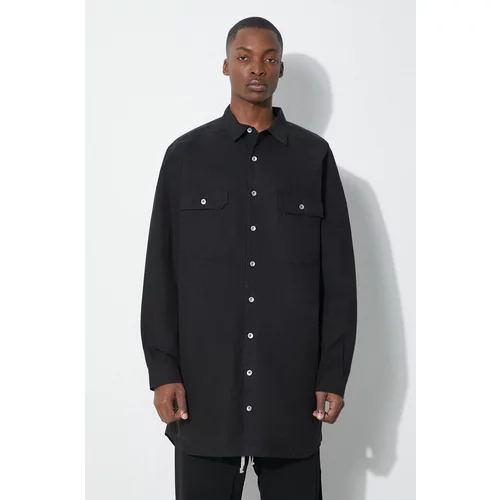 Rick Owens Pamučna košulja Jumbo za muškarce, boja: crna, relaxed, s klasičnim ovratnikom, DU01D1297.P.09