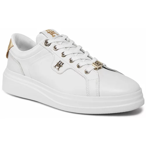 Tommy Hilfiger Superge Pointy Court Sneaker Hardware FW0FW07780 White/Gold 0K7