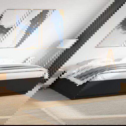 Furnova Posteljni okvir z LED lučkami črn 180x200 cm inženirski les, (21941111) Slike