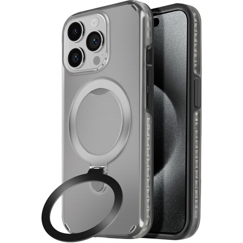 AVIZAR Ohišje MagSafe, odporno na udarce, za iPhone 15 Pro s stojalom, Črna, (5000016242) Cene