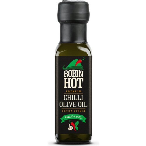 Robin Hot Chilli Oil - Garlic &amp;amp; Basil - 100 ml Slike