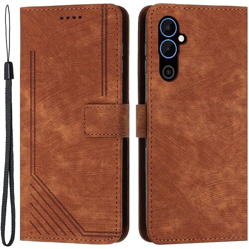 INORCO Za Tecno Pova 4 4G stojalo za denarnico, PU usnjena torbica Skin-touch Lines vtisnjen ovitek za telefon, (22036964) Slike