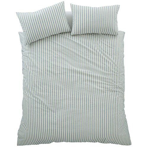 Pineapple Elephant Plava 3-dijelna posteljina za bračni krevet 200x200 cm Cotton Rich Woven Stripe &ndash; Cijene
