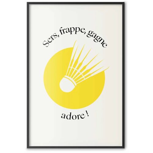  Plakat - Shuttlecock Against the Yellow Sun 60x90 Crni okvir Slike