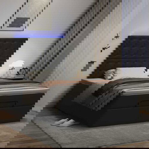 vidaXL Otomanski okvir kreveta s madracem crni 120x190cm umjetna koža Cene