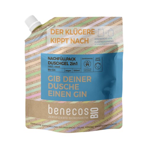 Benecos benecosBIO 2v1 gel za prhanje &amp;quot;Gib deiner Dusche einen Gin&amp;quot; - 500 ml Slike