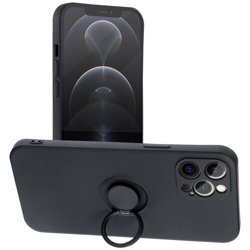 forcell SILIKONSKA RING maska za IPHONE 13 PRO MAX črna Cene