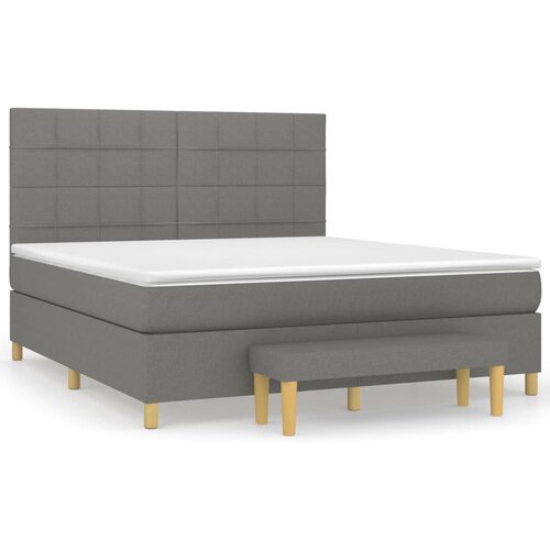 Maison Chic Box spring postelja - Vzmetna postelja z vzmetnico temno siva 180x200 cm blago SL8106, (21900263) Cene