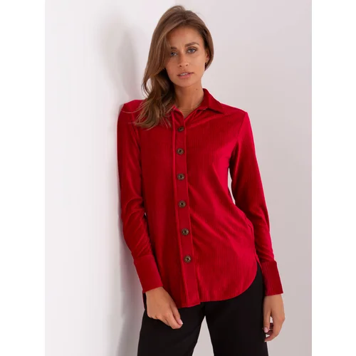 Fashion Hunters Burgundy corduroy shirt with buttons