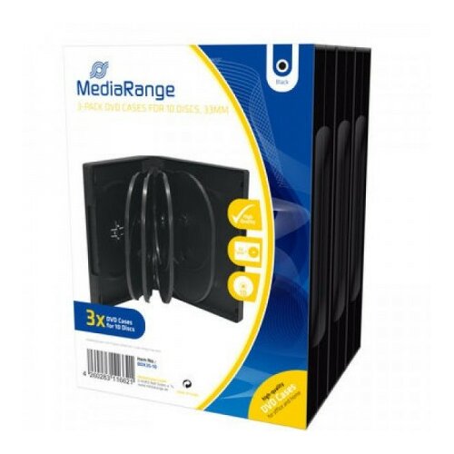 Mediarange kutija za 10 DVD diskova crna 33MM/BOX35-10/3PAK ( 95510D3/Z ) Cene