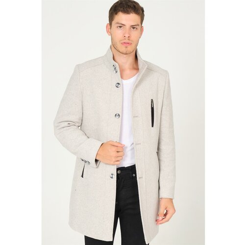 Dewberry PLT8386 MEN&amp;#039;S COAT-PATTERNED LIGHT GREY Slike