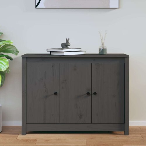  Komoda siva 100x35x74 cm trdna borovina, (20654120) Slike
