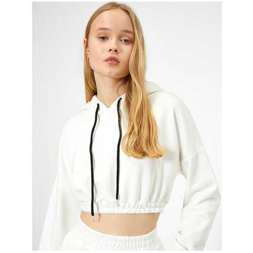 Koton Women&amp;#039;s White Hoodie Sweatshirt Slike