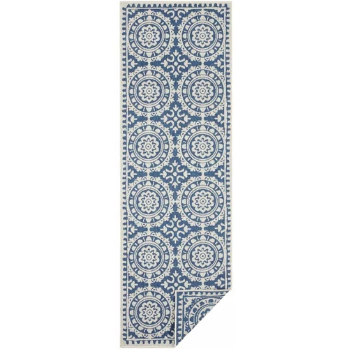NORTHRUGS plavo-krem vanjski tepih Jardin, 80 x 350 cm