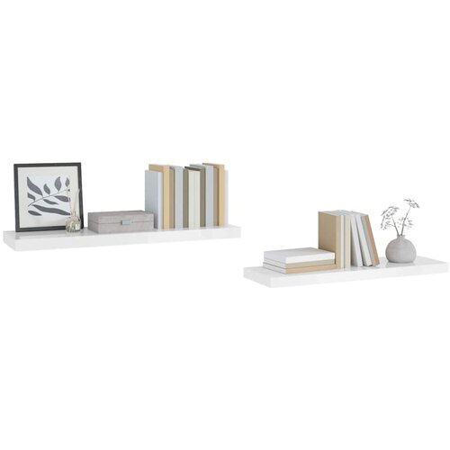  Plutajuće zidne police 2 kom sjajne bijele 90x23,5x3,8 cm MDF Slike