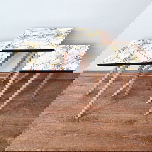 Hanah home 3Shp228 - white whitegold nesting table (3 pieces) Cene