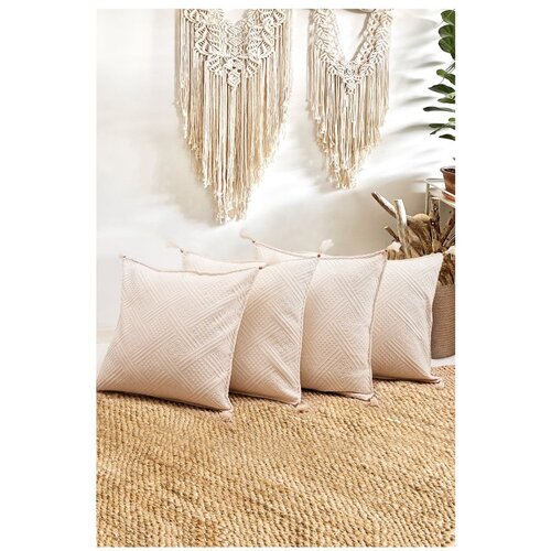 Mila Home Jastučnice od organskog pamuka u kompletu od 4 komada 43x43 cm Natural - Slike