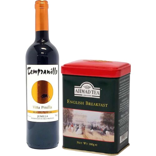  Pinilla Crveno vino Tempranillo 0.75l i Ahmad Tea Čaj English Breakfast Caddy 100g Cene