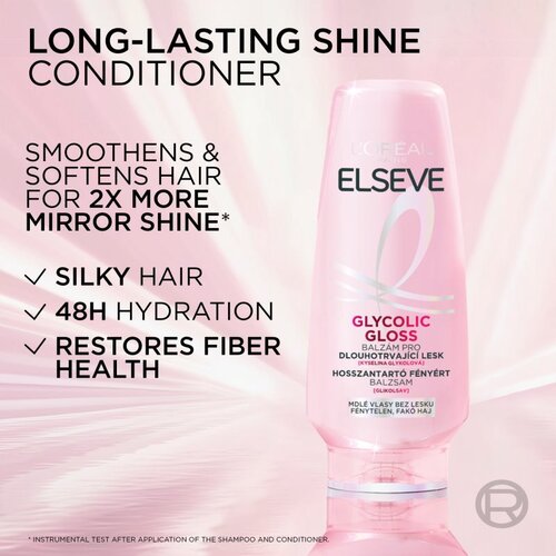 L&amp;acute;Or&amp;eacute;al Paris Elseve Glycolic Gloss balzam za kosu za sjaj 200 ml Slike