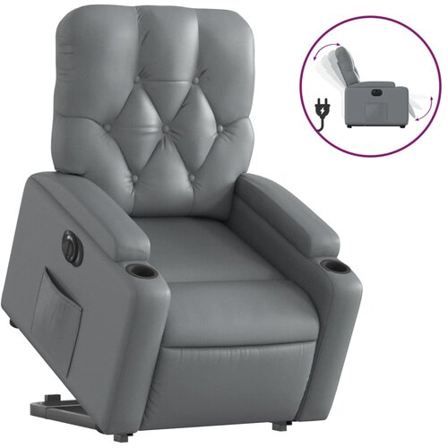 Maison Chic Električni naslanjač - Relax naslanjač s funkcijo vstajanja sivo umetno usnje, (22062264) Cene