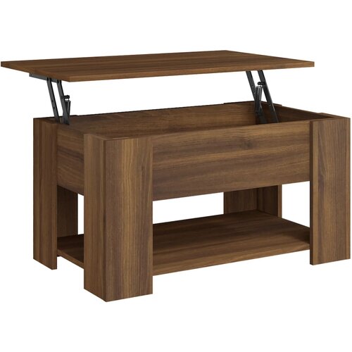 Maison Chic Klubska mizica - kavna mizica - Nizka mizica rjavi hrast 79x49x41 cm konstruiran les, (21753370) Cene