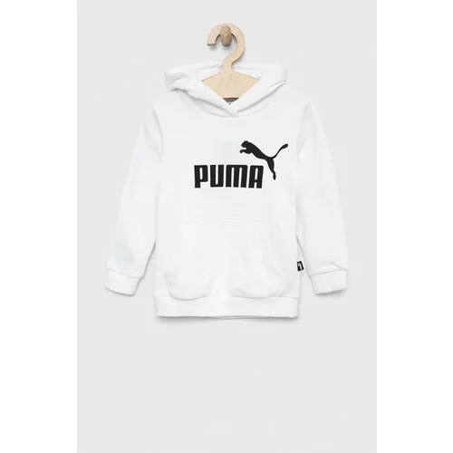 Puma Otroški pulover ESS Logo Hoodie TR G bela barva, s kapuco