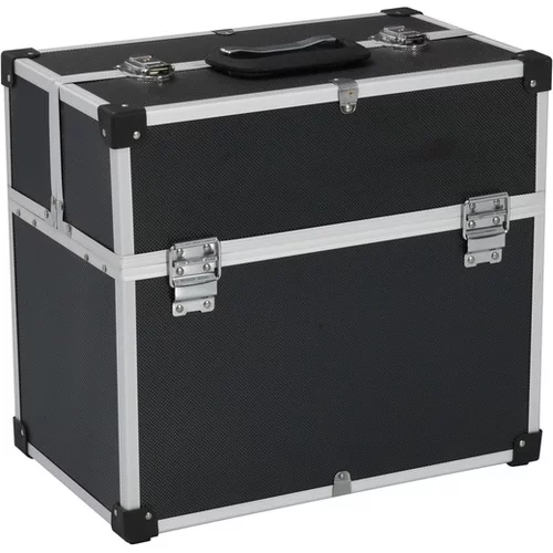  Kovček za orodje 38x22,5x34 cm črn aluminij