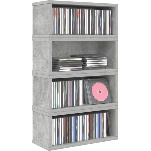  Stalak za CD-ove 4 kom. Betonska siva 40 x 17 x 17 cm - Betonska siva 4 Cene