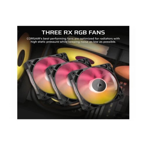 Corsair Kuler za CPU iCUE LINK TITAN 360 RX/RGB/AIO/360mm/triple fan/vodeno hladenje/crna Cene