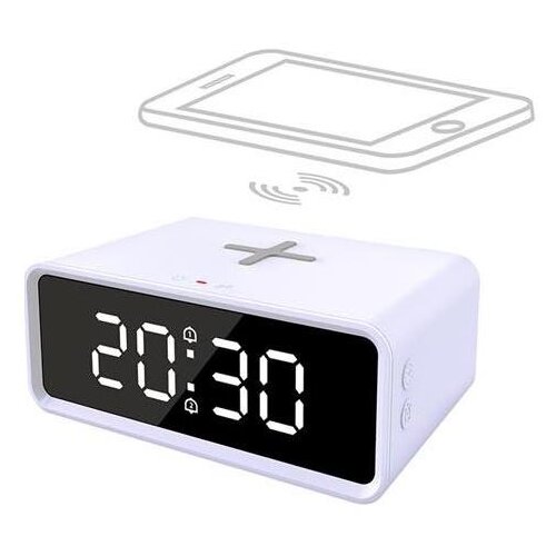 solight CA07W - Digitalni sat sa Qi bežičnim punjačem 230V/CR2032 beli Cene