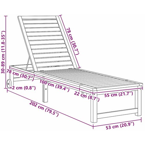  2 pcs Smeđa 202 x 53 x 89 cm Čvrsto drvo akacije Slike