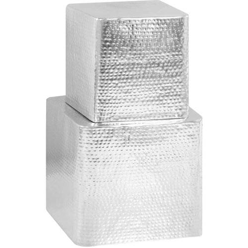  Stolići za kavu 2 kom srebrni aluminijski Slike