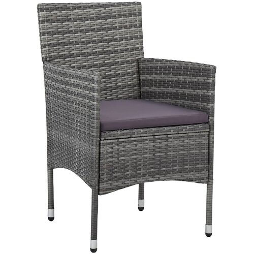 Maison Chic Vrtni jedilni stoli - Stol za vrt 2 kosa poli ratan sive barve JS298, (21878548) Slike